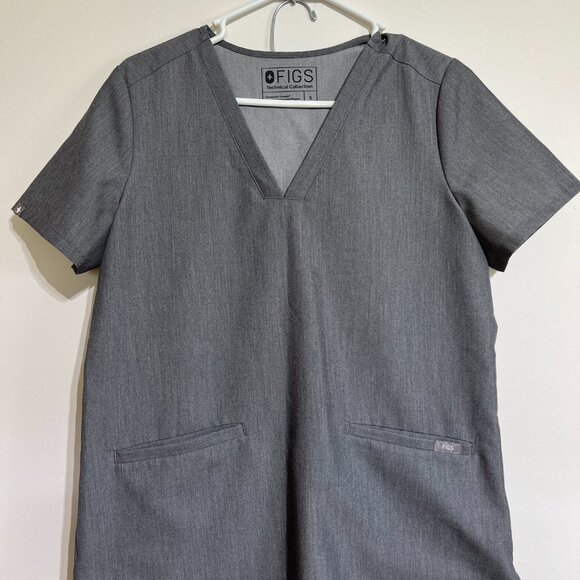 Figs Technical Collection Heathered Gray Scrub Set, Small - Picture 2 of 8